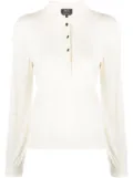 A.P.C. knitted polo top - White