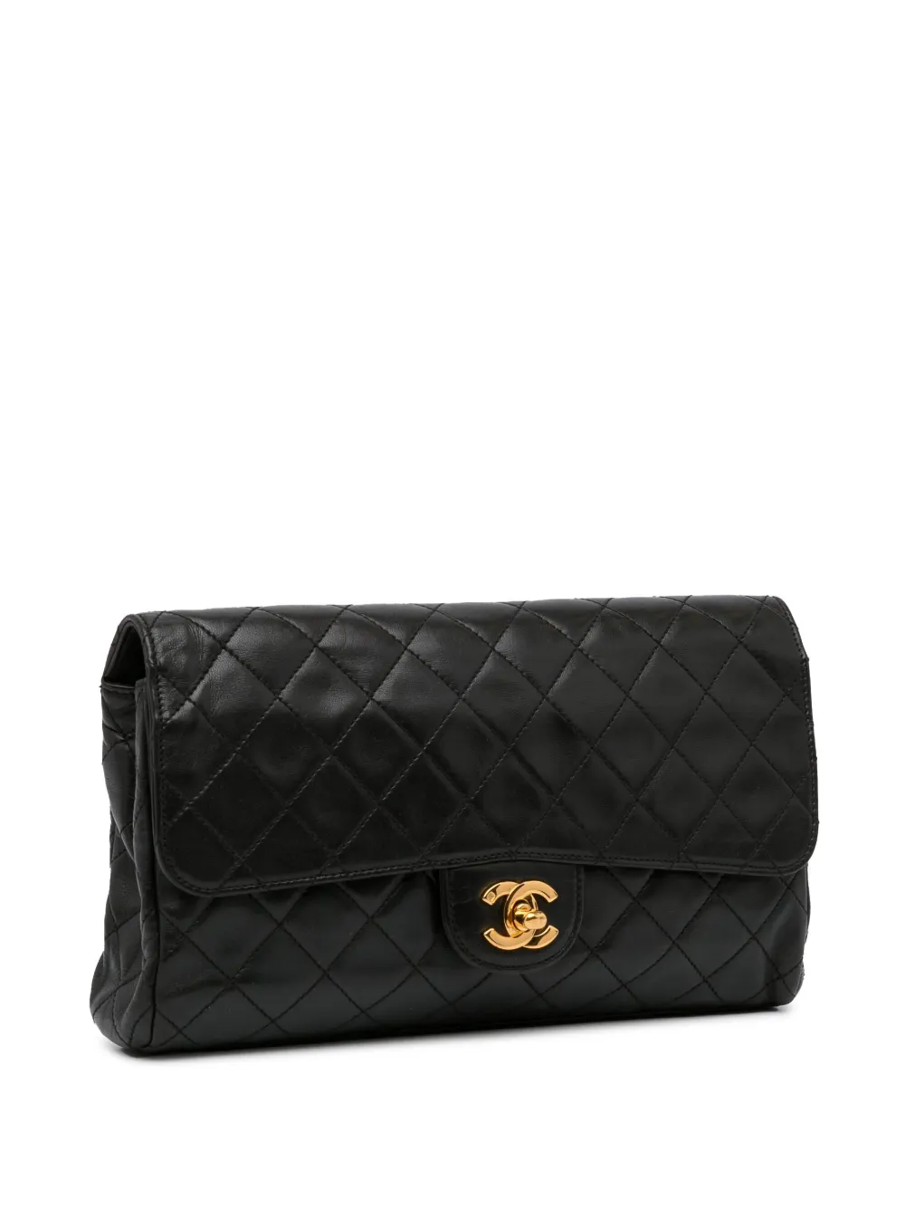 CHANEL Pre-Owned - 1994-1996 Classic Flap clutch bag - women - Lambskin - One Size - Black 2