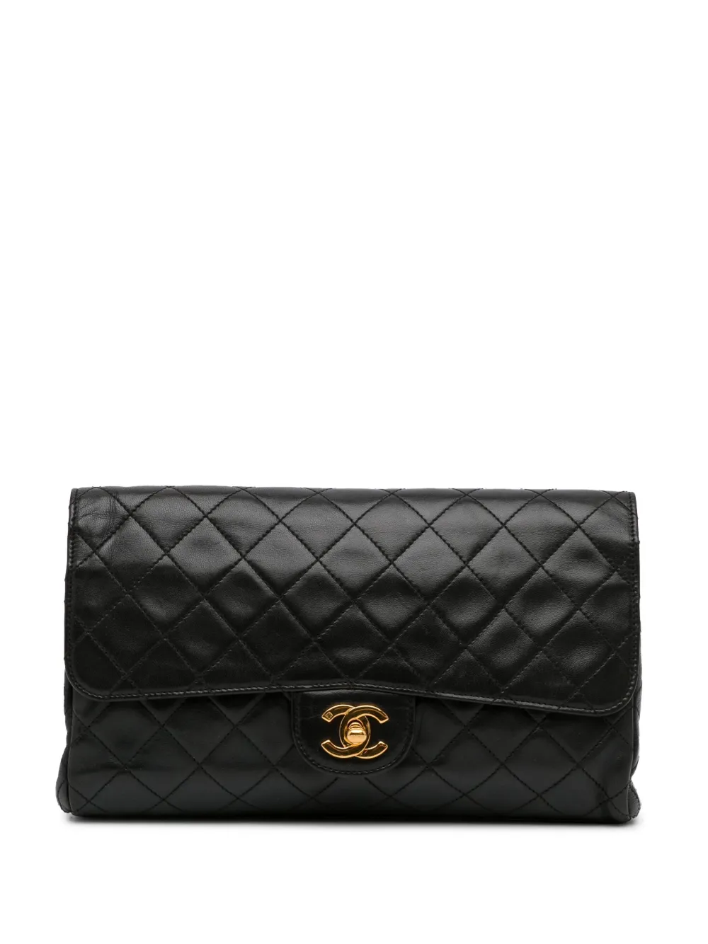 CHANEL Pre-Owned - 1994-1996 Classic Flap clutch bag - women - Lambskin - One Size - Black