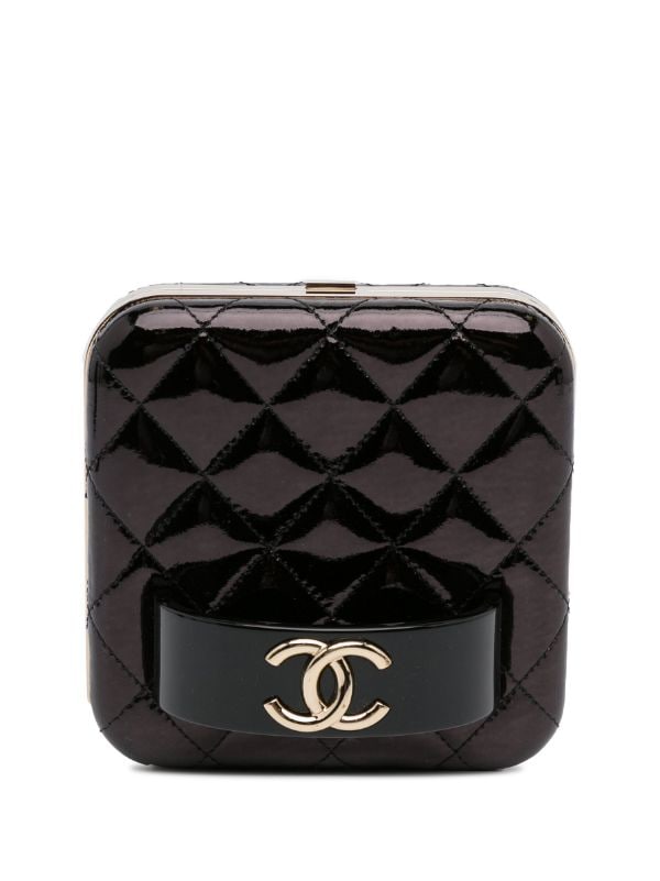 Chanel Pre-owned CC Diamond-Quilted Clutch Bag - Black