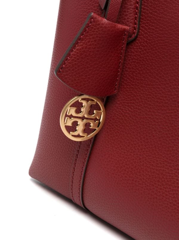 Tory Burch Perry Small Triple-Compartment Tote Bag with Adjustable Strap For Women (Brown, OS)