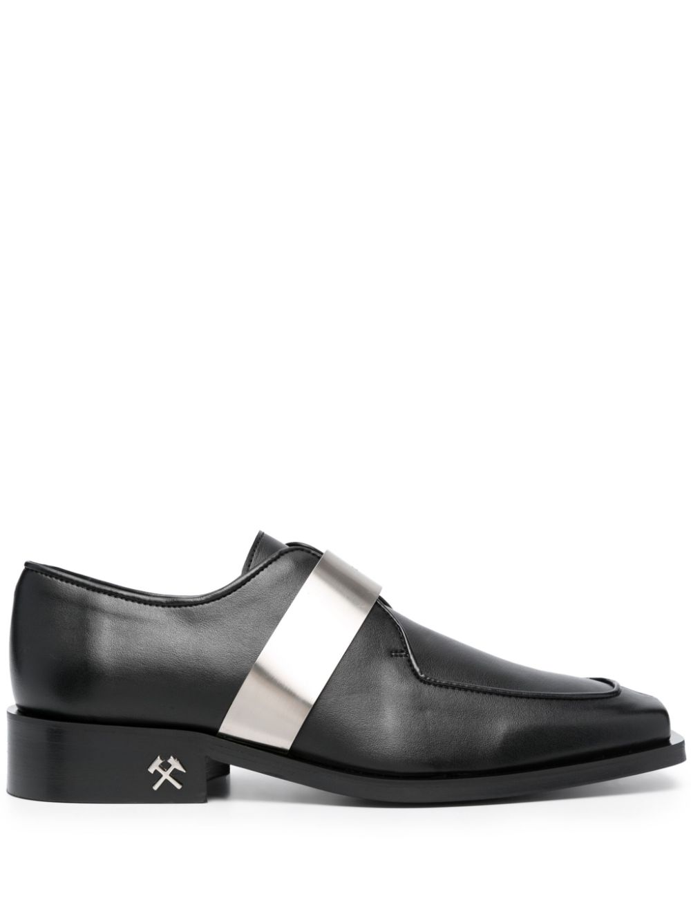 Shop Gmbh Sinan Faux-leather Loafers In Black