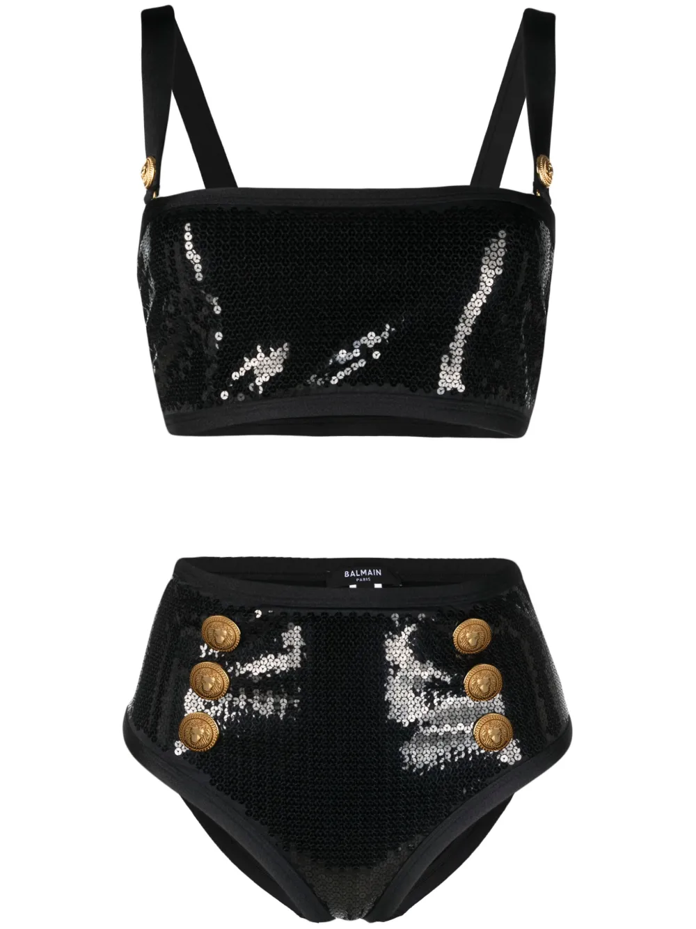 Balmain Sequinned twopiece Bikini Farfetch