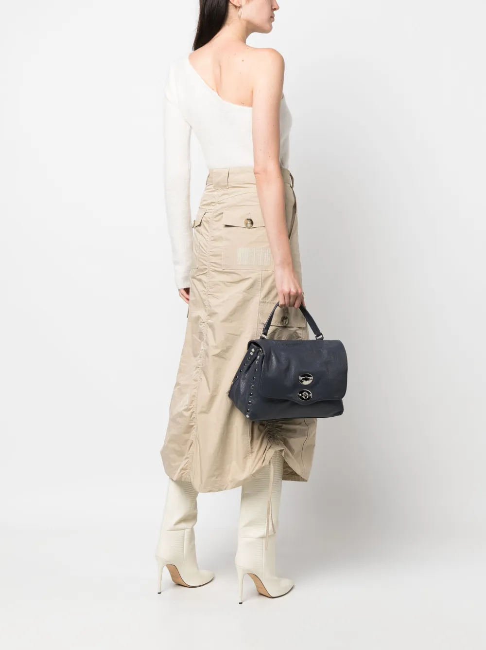Zanellato Postina leather tote bag - Blauw