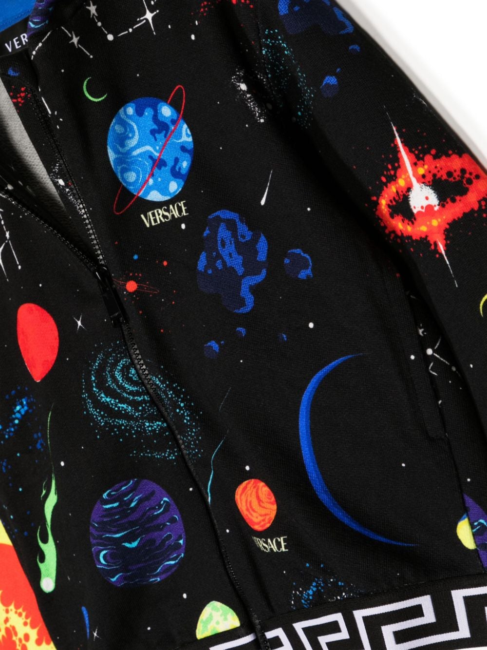 Versace Kids Galaxy hoodie met rits Zwart