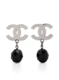 CHANEL Pre-Owned 2010 CC bead-embellished clip-on earrings - Silver