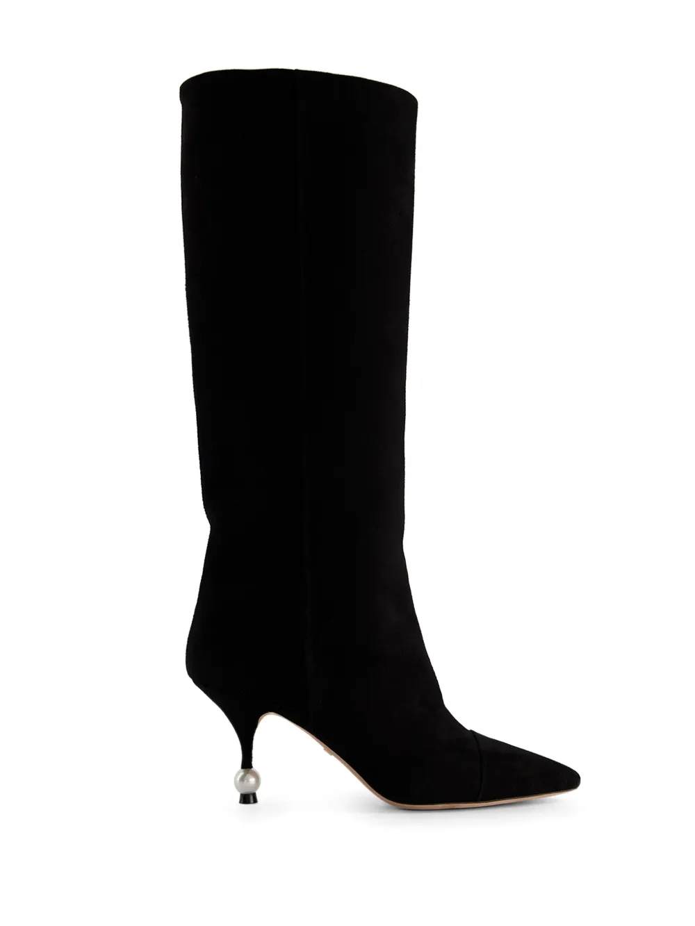 Giambattista Valli botas de gamuza con perla en el tacón | negro | Image 1