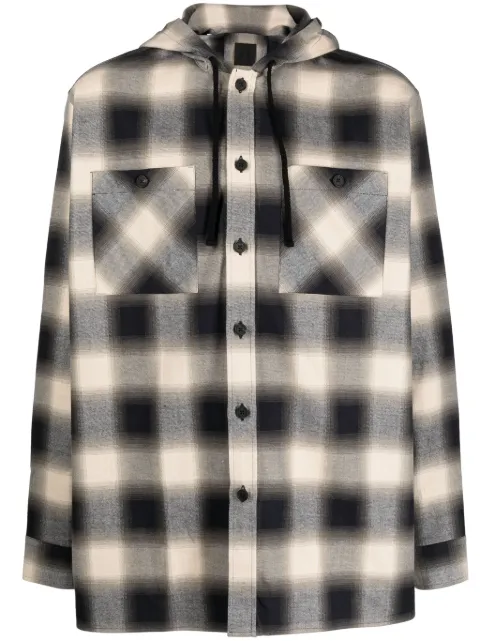 Givenchy checkered cotton hooded shirt