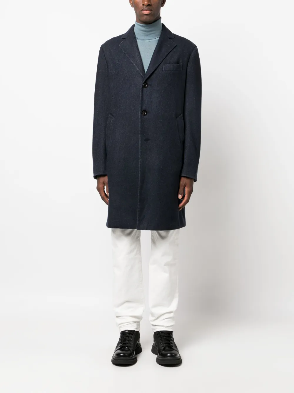 Boglioli Jas met enkele rij knopen - Blauw
