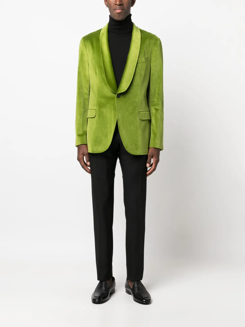 Boglioli K-jacket velvet-finish blazer - Groen