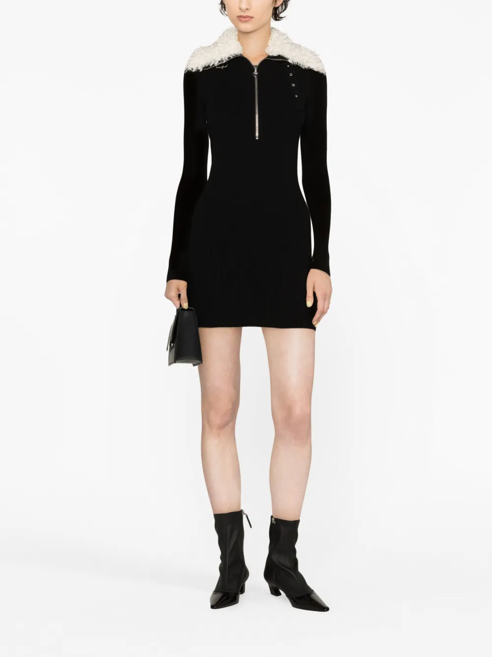 Shop Coperni Wool-blend Minidress In Schwarz