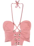 JULFER corset-style cotton top - Pink