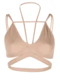 ANDREĀDAMO ribbed cut-out bra - Brown