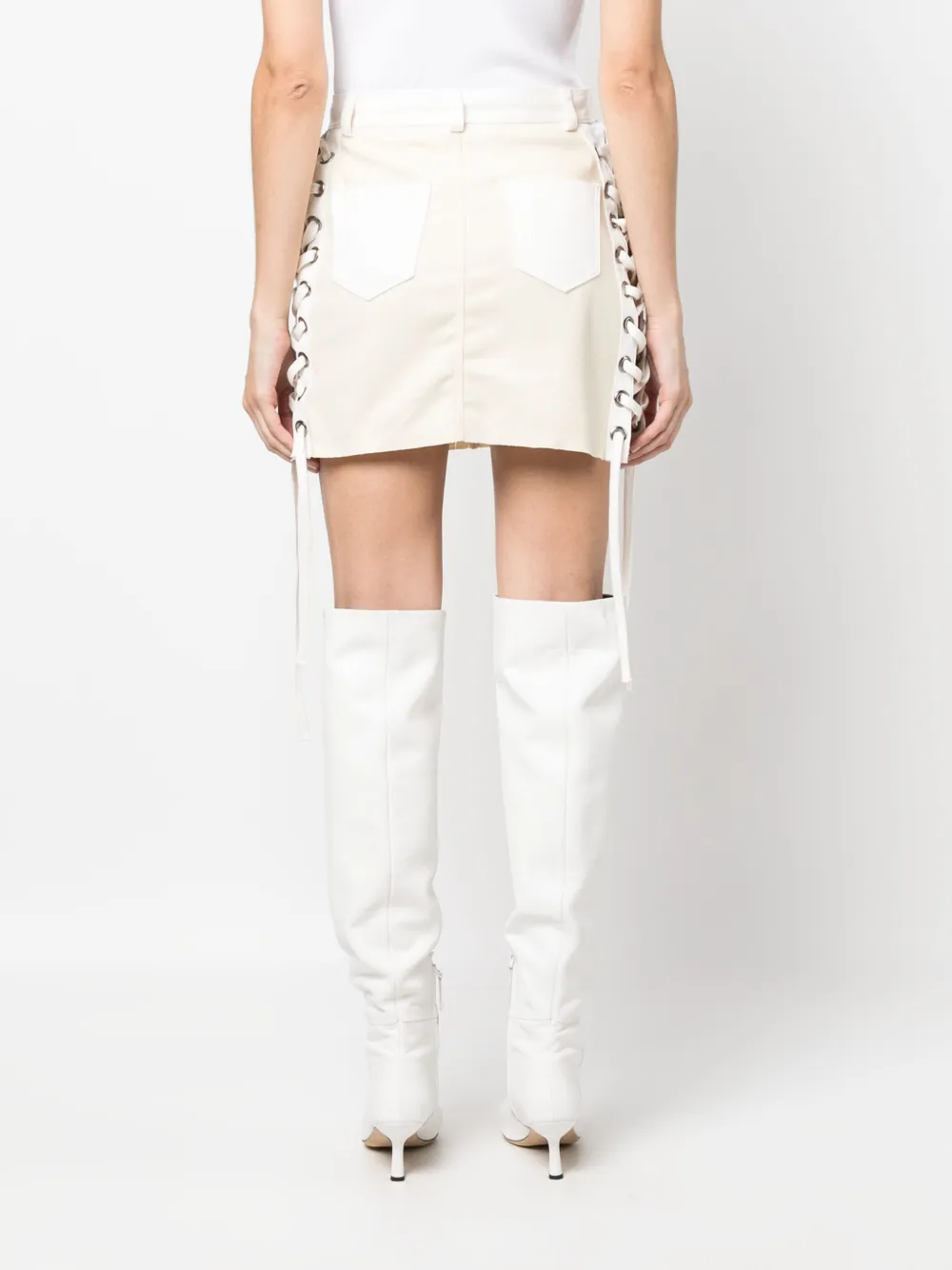 JULFER Mini-rok met A-lijn Beige