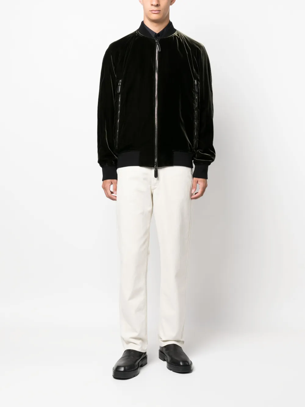 Giorgio Armani Bomberjack met rits - Groen
