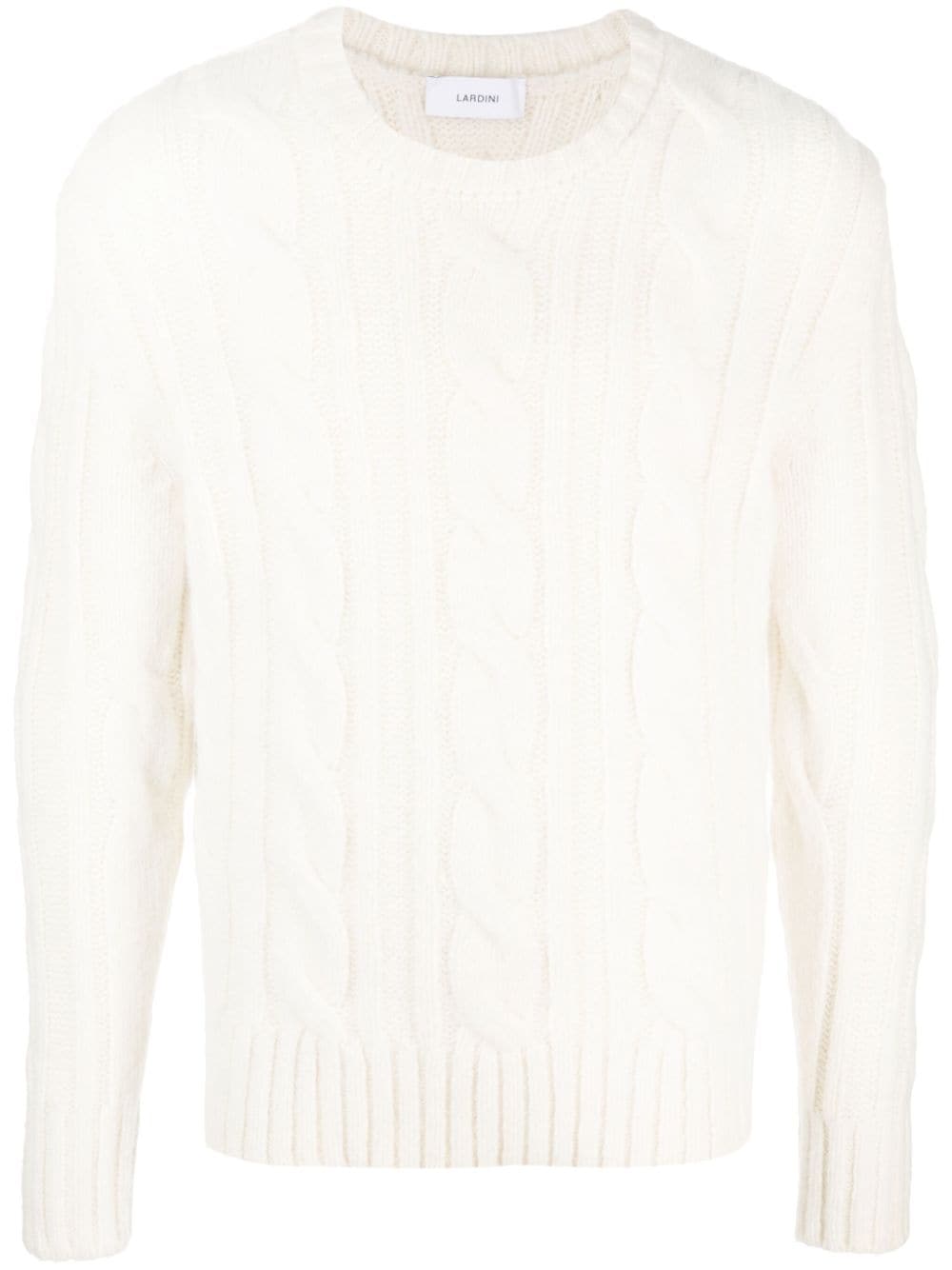 crew-neck cable-knit jumper