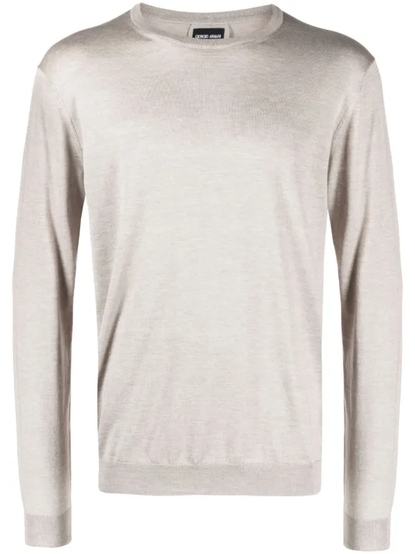 Giorgio Armani crew neck silk cotton Jumper Farfetch