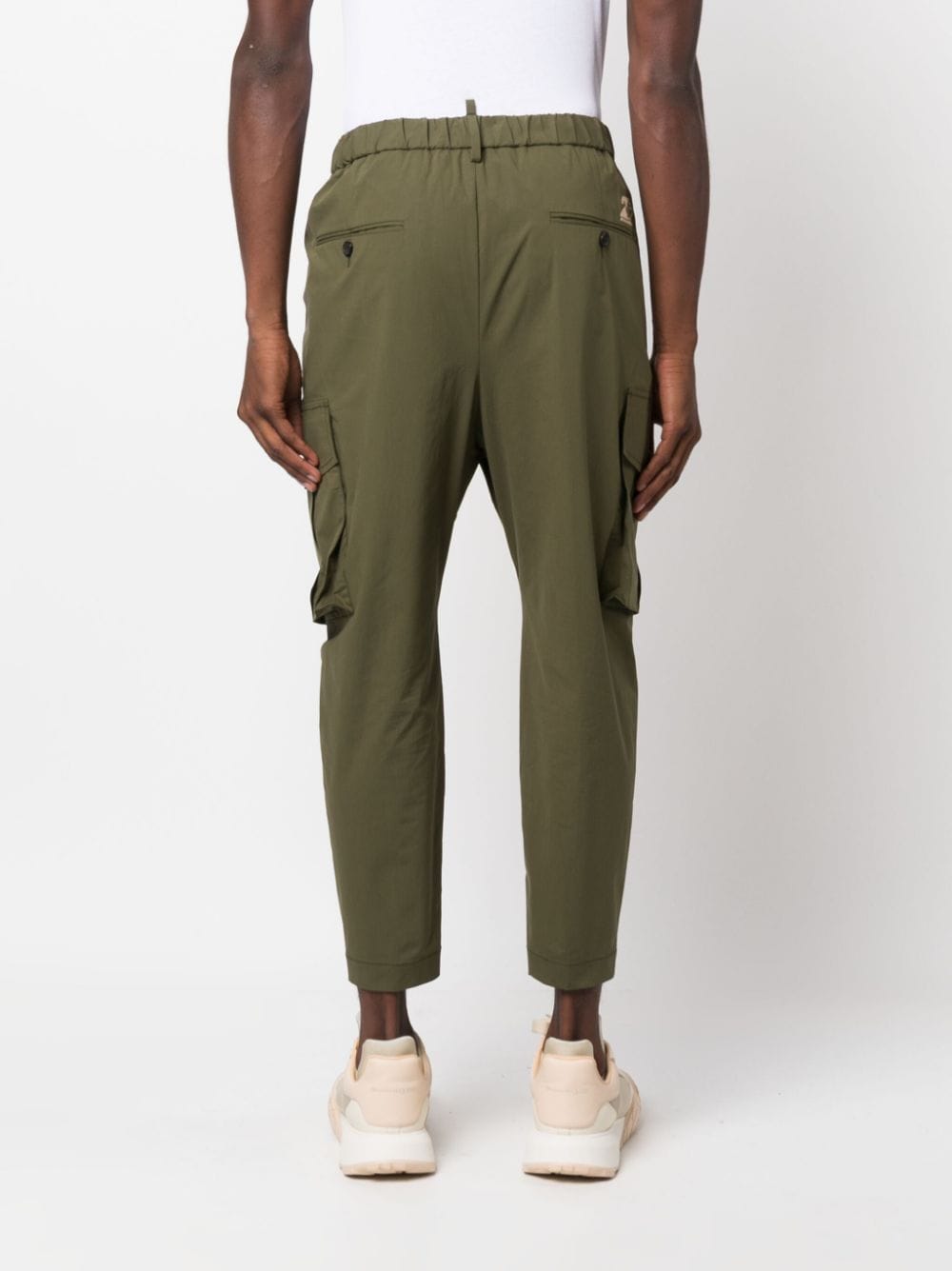 Shop Dsquared2 Drawstring Tapered Trousers In Green