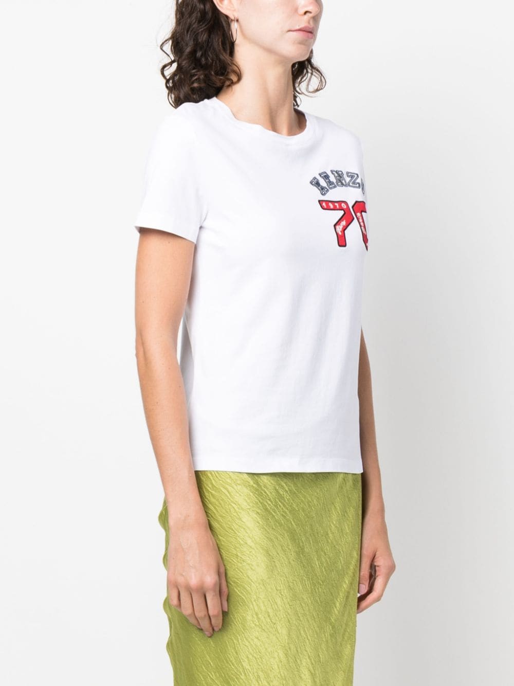 Shop Kenzo Logo-print Crew-neck T-shirt In White