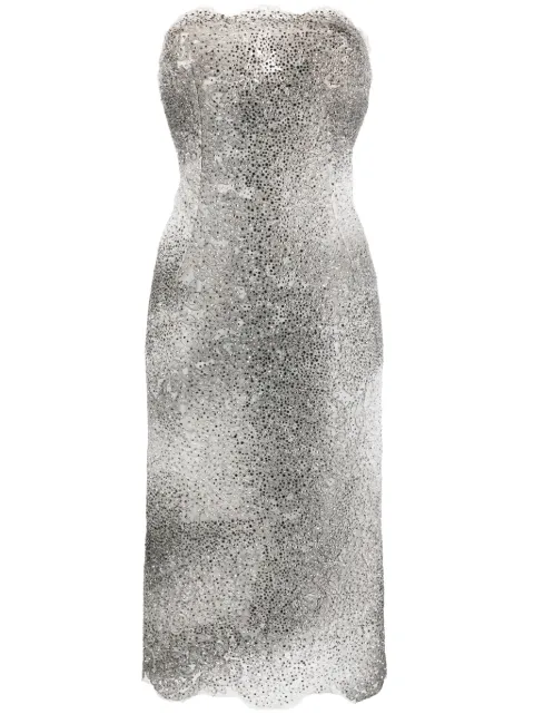 Ermanno Scervino crystal-embellished lace midi dress