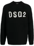 DSQUARED2 logo intarsia-knit wool jumper - Black