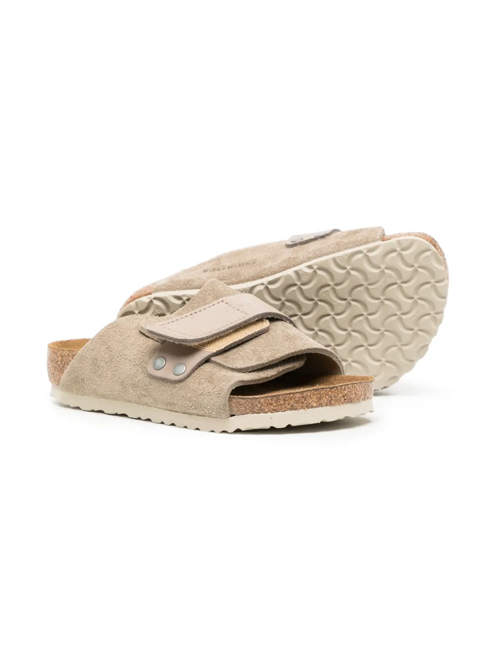 Birkenstock Kids Kyoto sandalen met klittenband - Beige