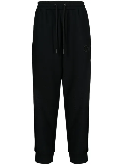 Pantalon de jogging fuselé à logo brodé - Giorgio Armani - Modalova