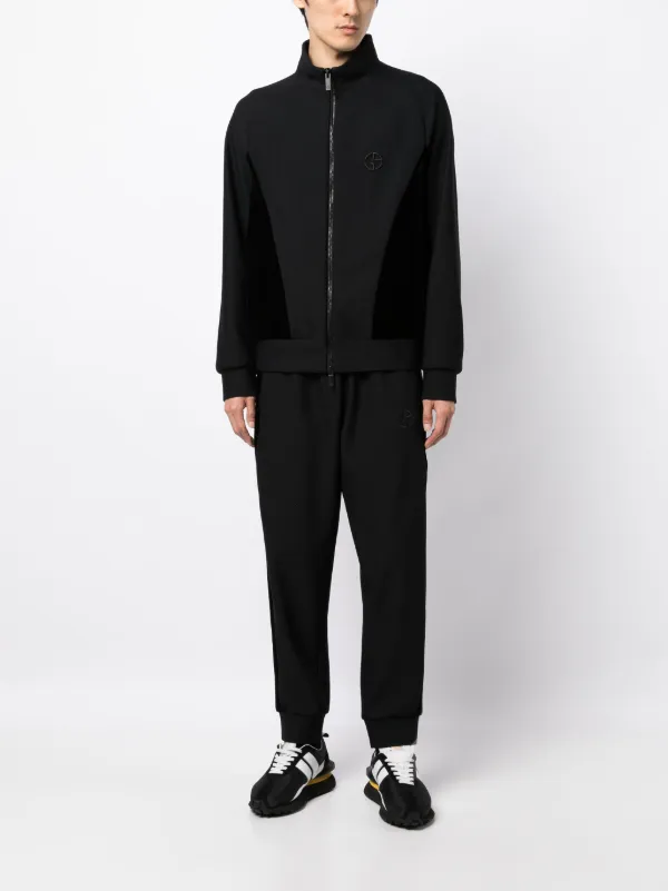 Giorgio Armani logo-embroidered Tapered Track Pants | Black