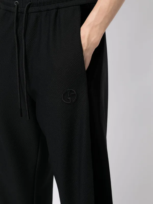 Giorgio Armani logo-embroidered Tapered Track Pants | Black