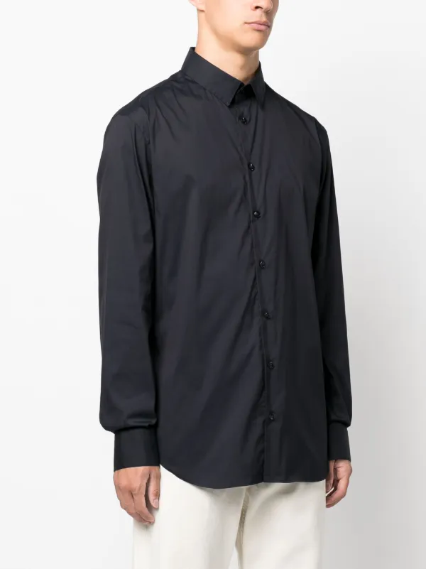 Giorgio Armani 90s 長袖シャツ ブラック Giorgio Armani long-sleeved button-up Shirt | Blue | FARFETCH
