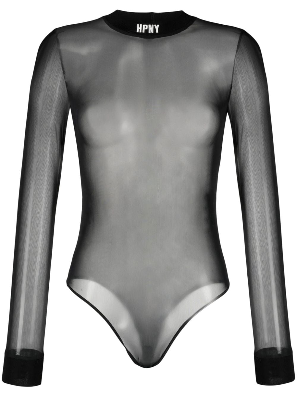 Heron Preston Hpny Emb Long-sleeve Bodysuit In Black