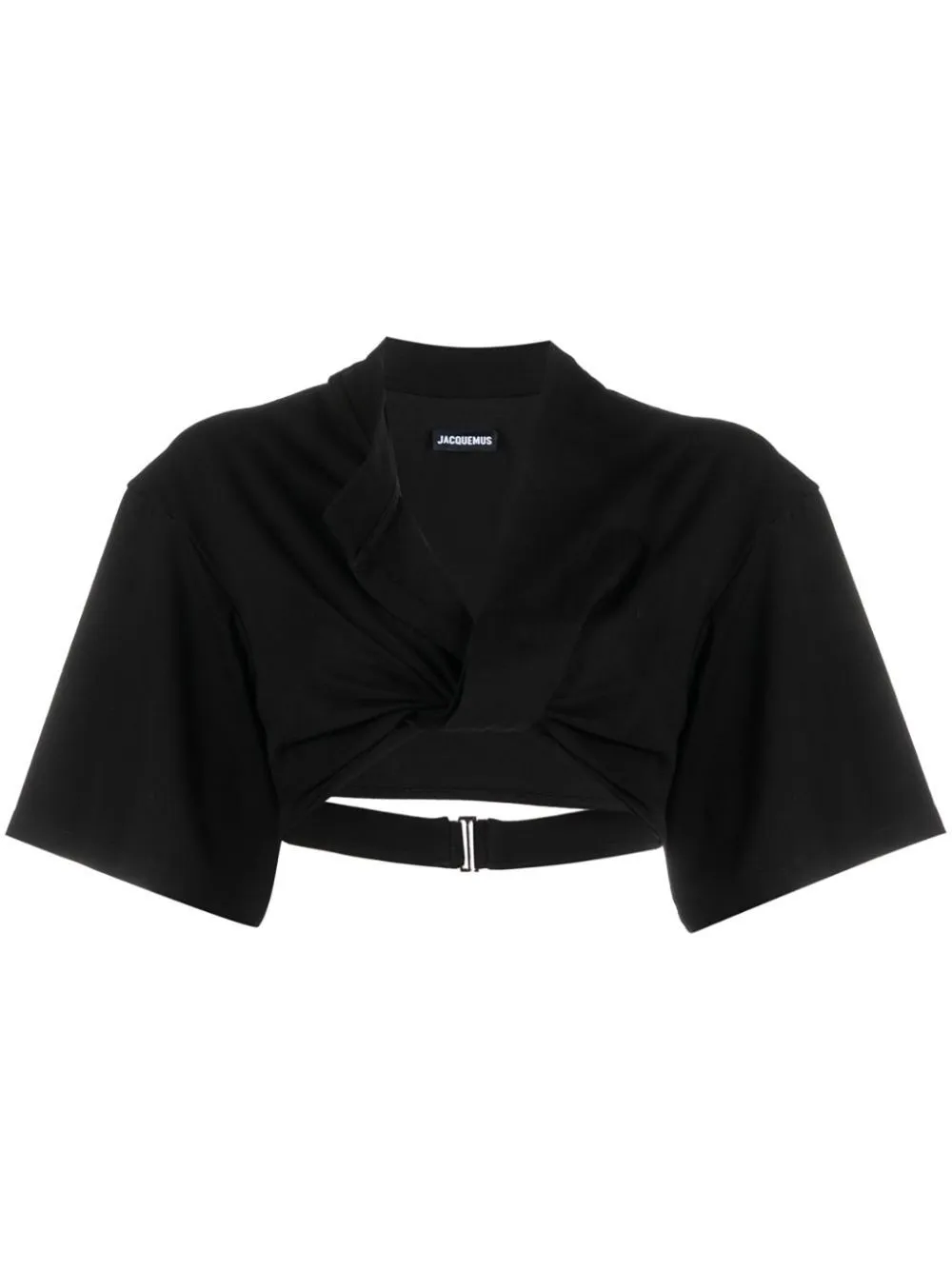 Jacquemus La Robe T-shirt Bahia Cotton Crop Top In Black
