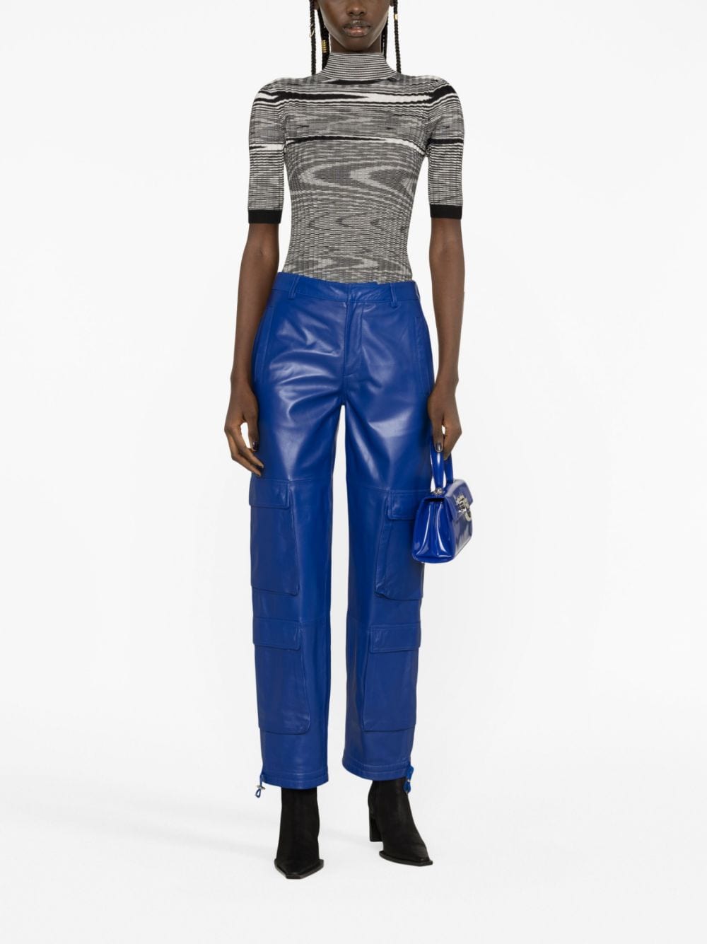 DONDUP leather cargo trousers - Blauw