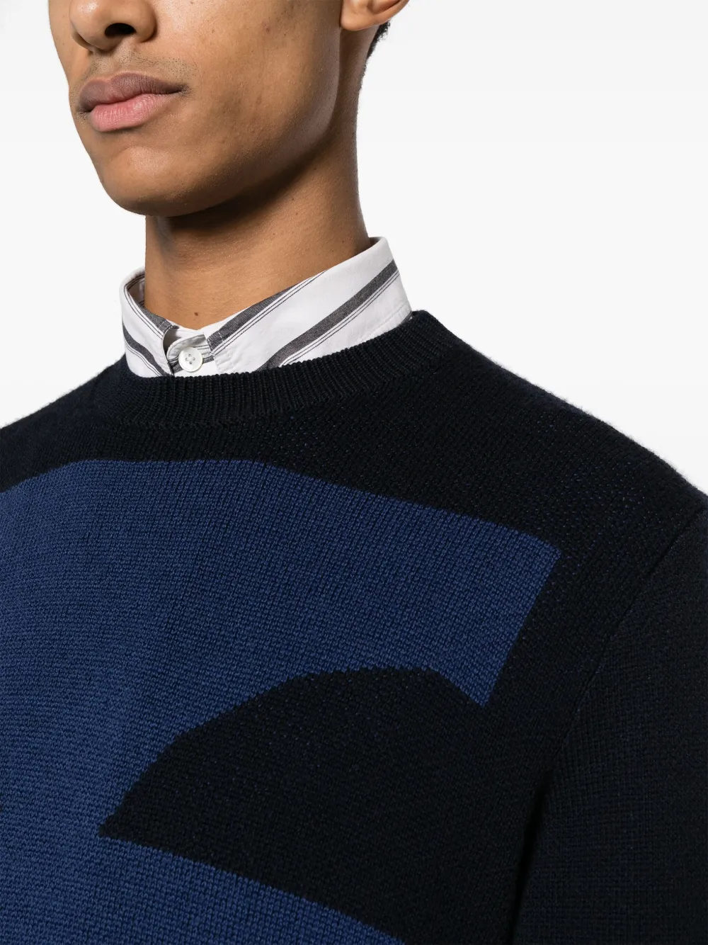 Zanone Trui met jacquard patroon Blauw