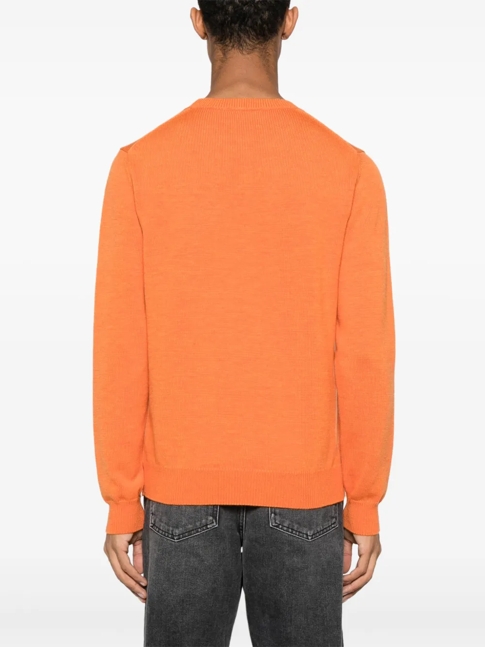 Zanone x La Tigre trui met geometrische intarsia Oranje