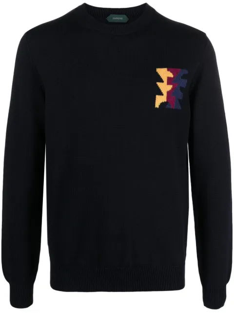 Zanone x La Tigre geometric-intarsia jumper