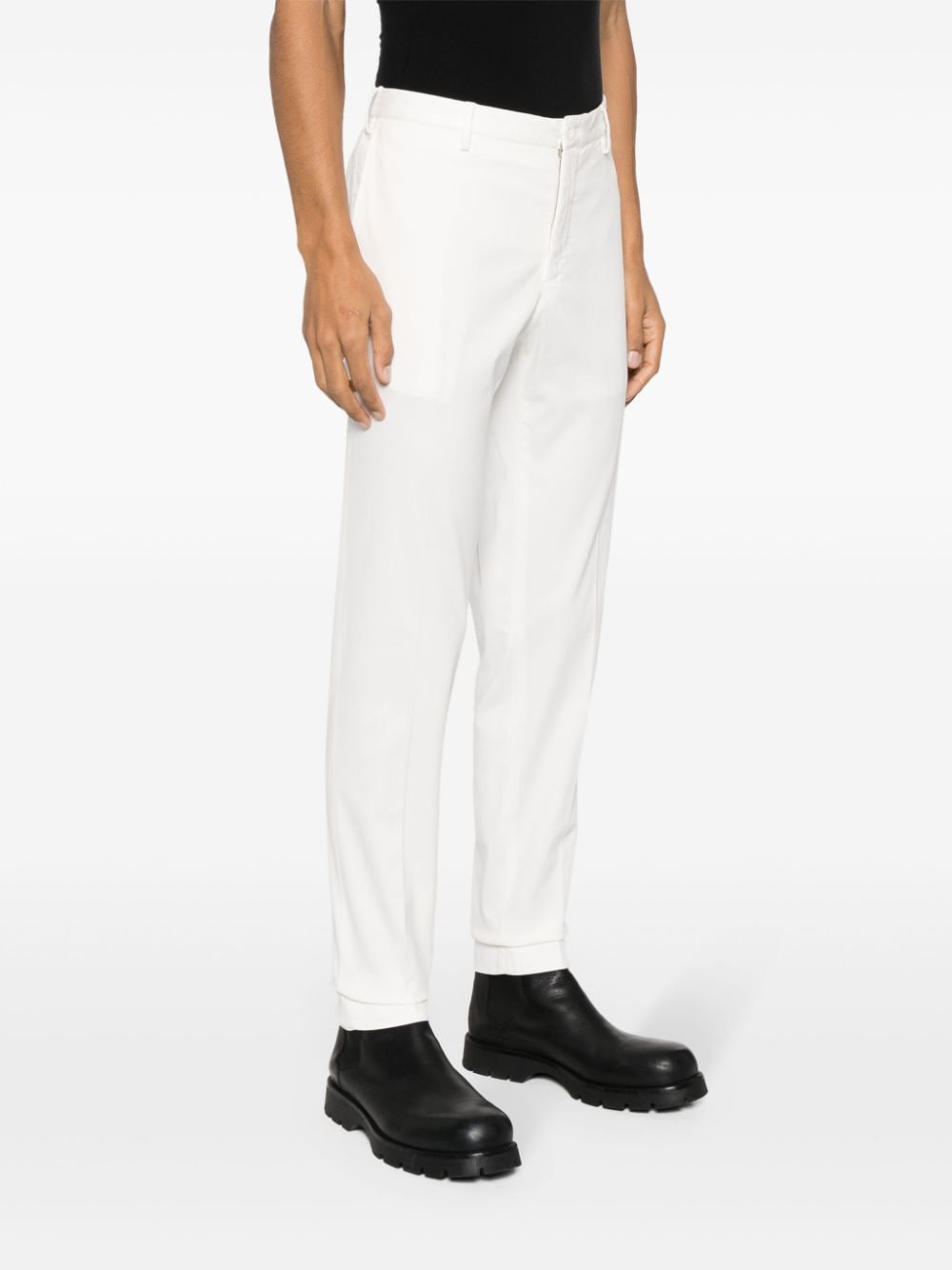 Shop Incotex Tapered-leg Trousers In White