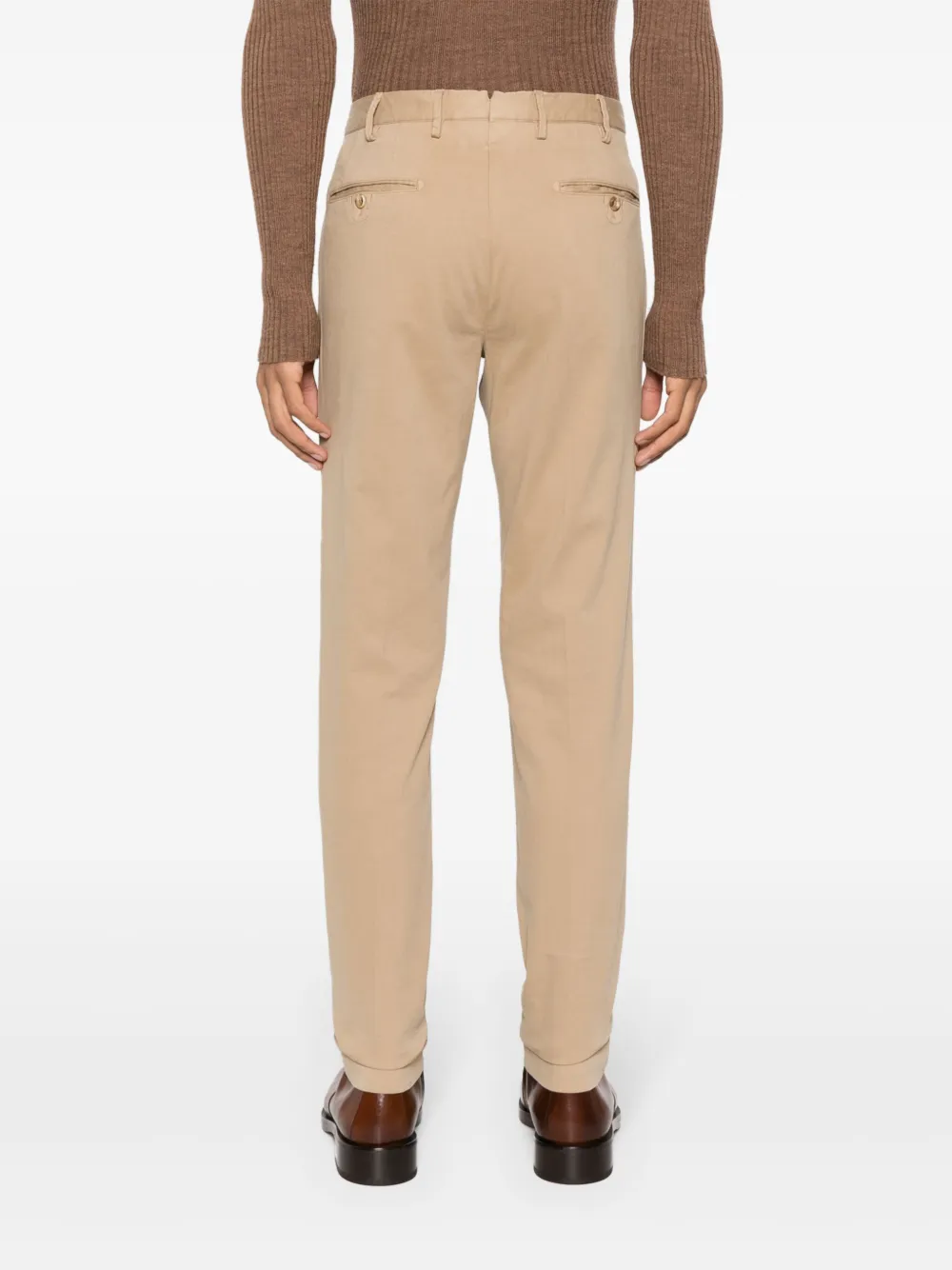 Shop Incotex Tapered-leg Trousers In Brown