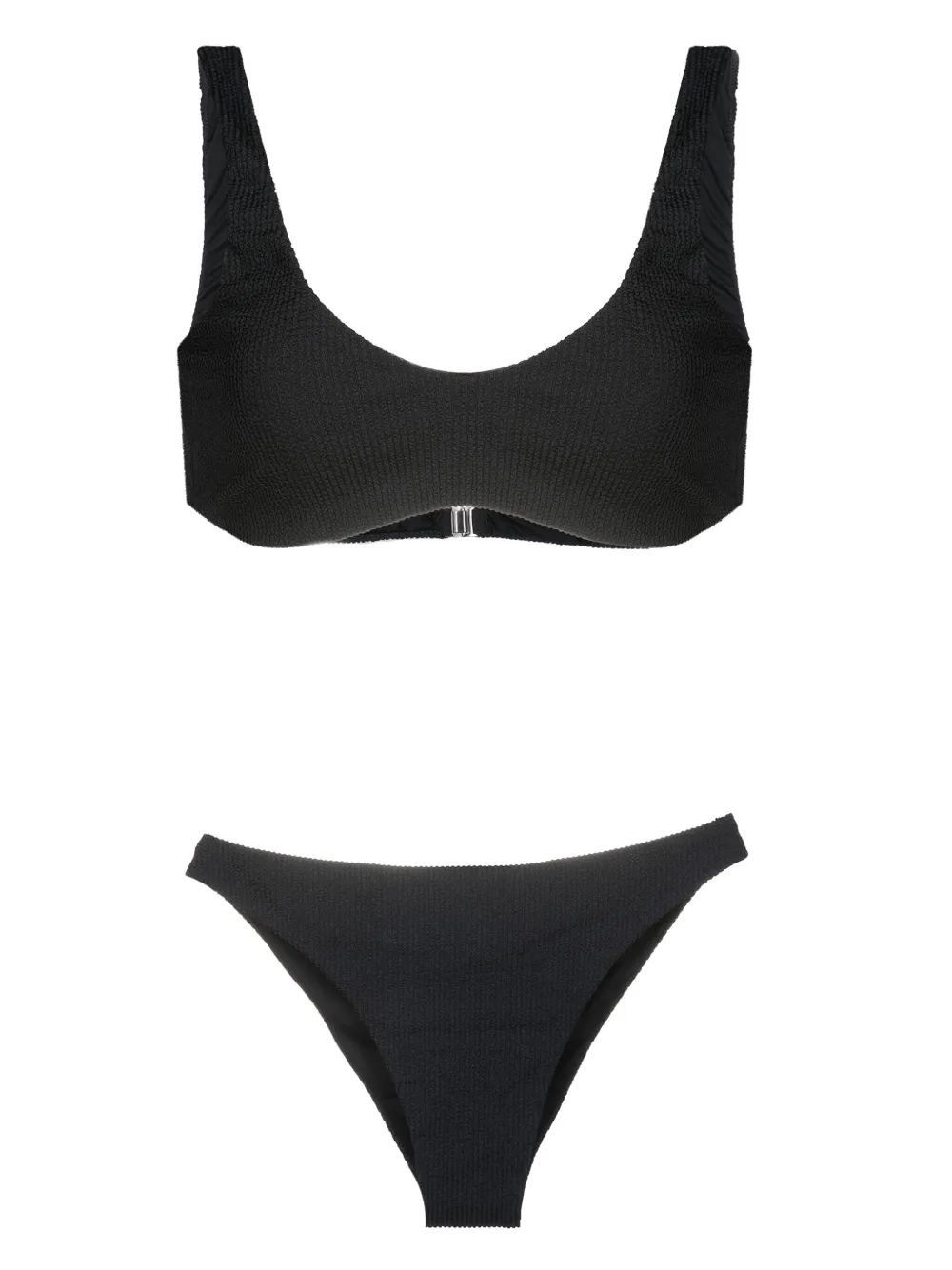 Biquíni Feminino Herseas 2 Tons - Cintura Alta - Decote U - Preto - Tamanho P