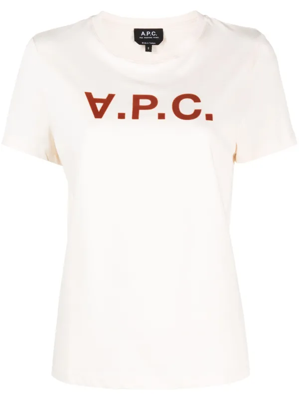 A.P.C. logo-print Cotton T-shirt | Neutrals | FARFETCH JO