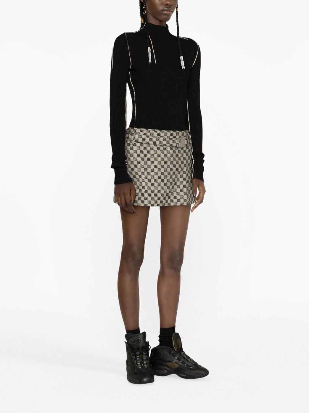 MISBHV Monogram Mini Skirt in Black