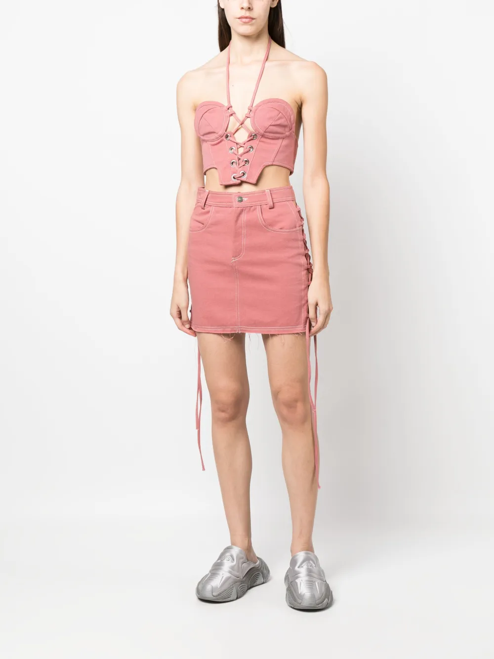 JULFER Mini-rok met A-lijn - Roze