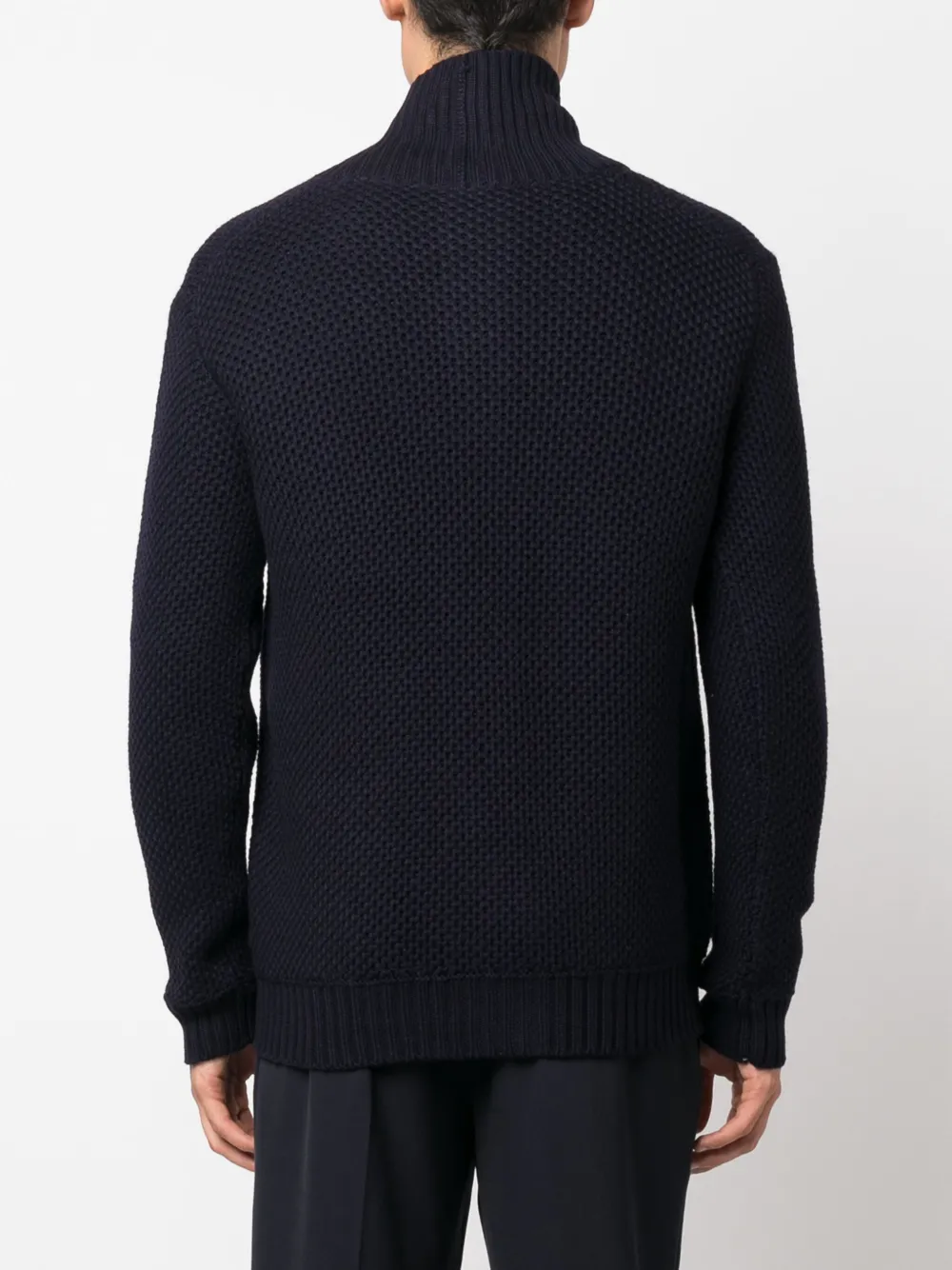 Tagliatore Textured Knit Cardigan With Deep V-neck In Black