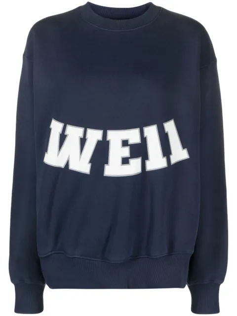 We11done logo-print cotton sweatshirt
