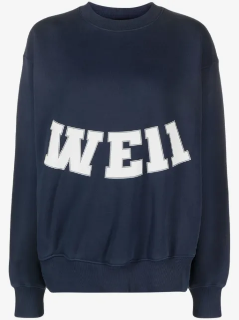 We11done logo-print cotton sweatshirt