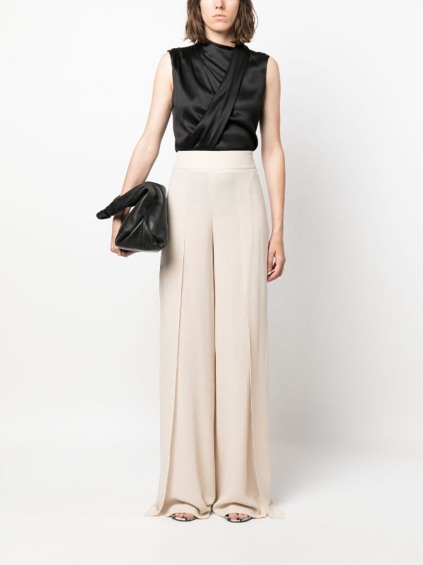 Akris side-slit Layered Silk Trousers - Farfetch