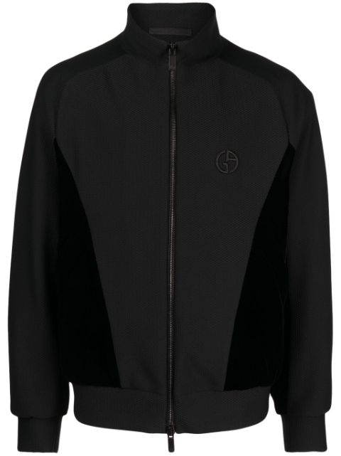 Giorgio Armani logo-embroidered zip-up jacket Men