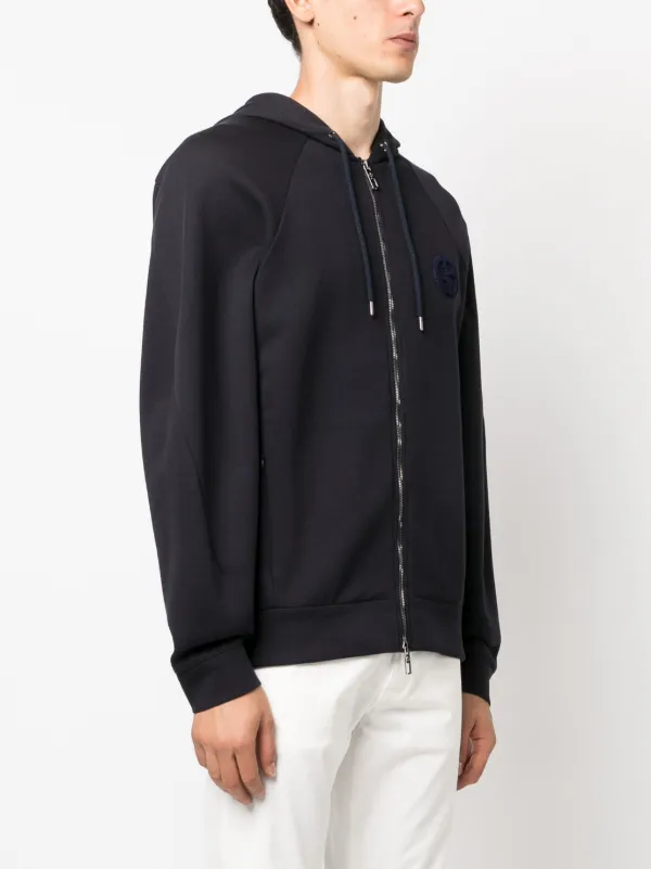 Giorgio Armani ジップアップ パーカー | ブルー | FARFETCH JP