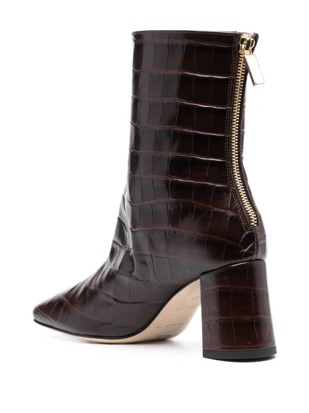 Shop Dear Frances 75mm Crocodile-effect Leather Boots In Braun