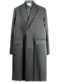 sacai drawstring wool trench coat - Grey